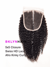 Brooklyn Hair True 5x5 Swiss HD Lace Closure Afro Kinky Curly 14-16" / Natural Black / Middle Part